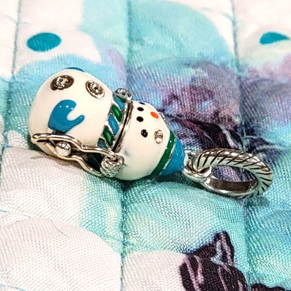 RARE RETIRED BRIGHTON SNOWBALL SNOWMAN CHARM - Picture 4 of 5